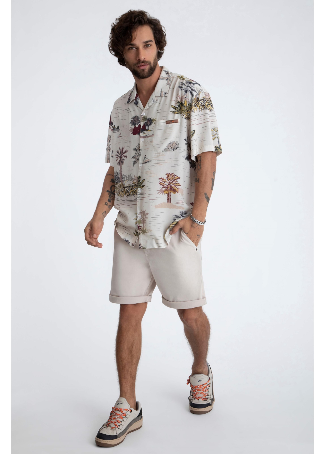 Bermuda Jogging Color Rock Areia
