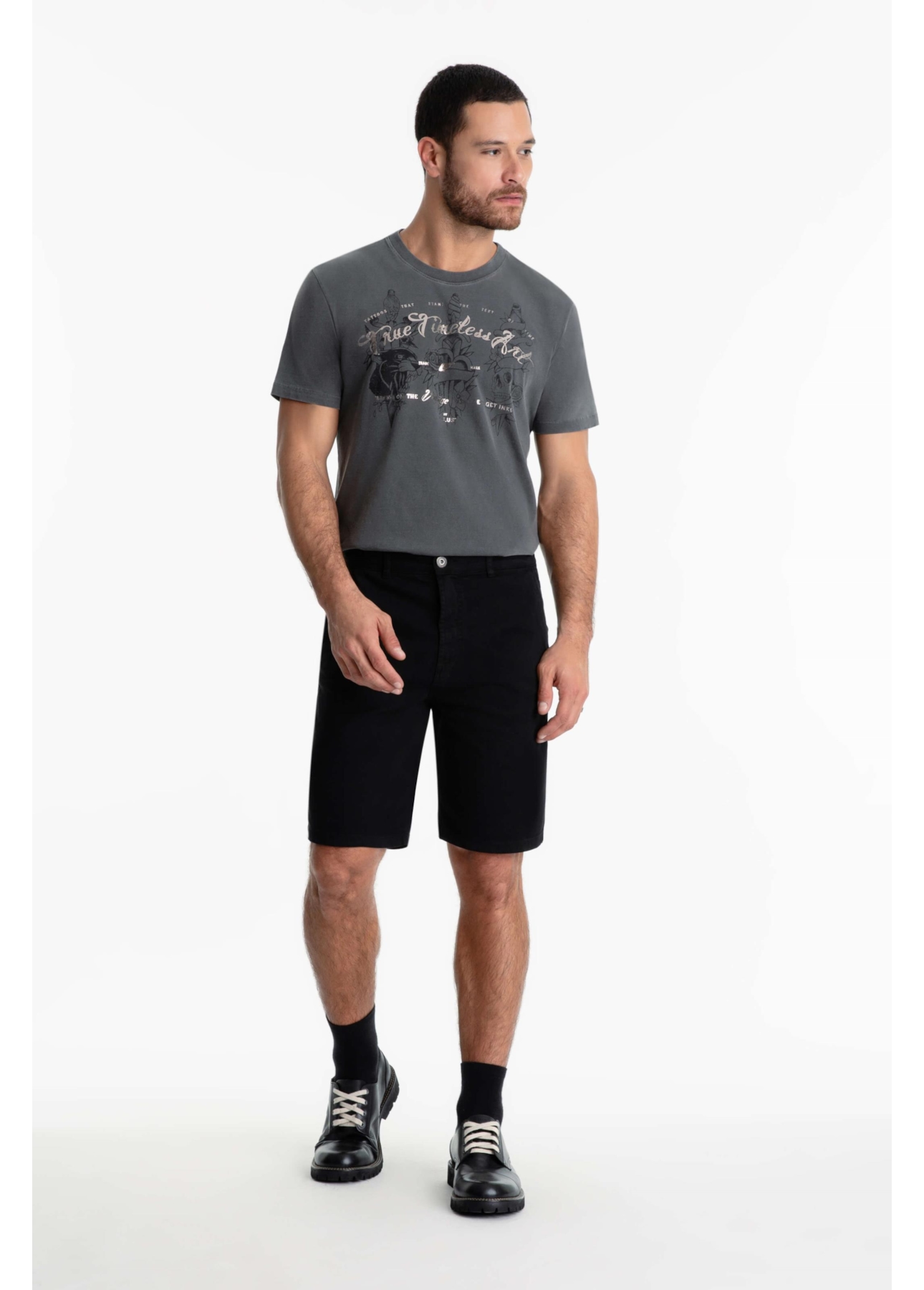 Bermuda Jogging Color Rock Preto