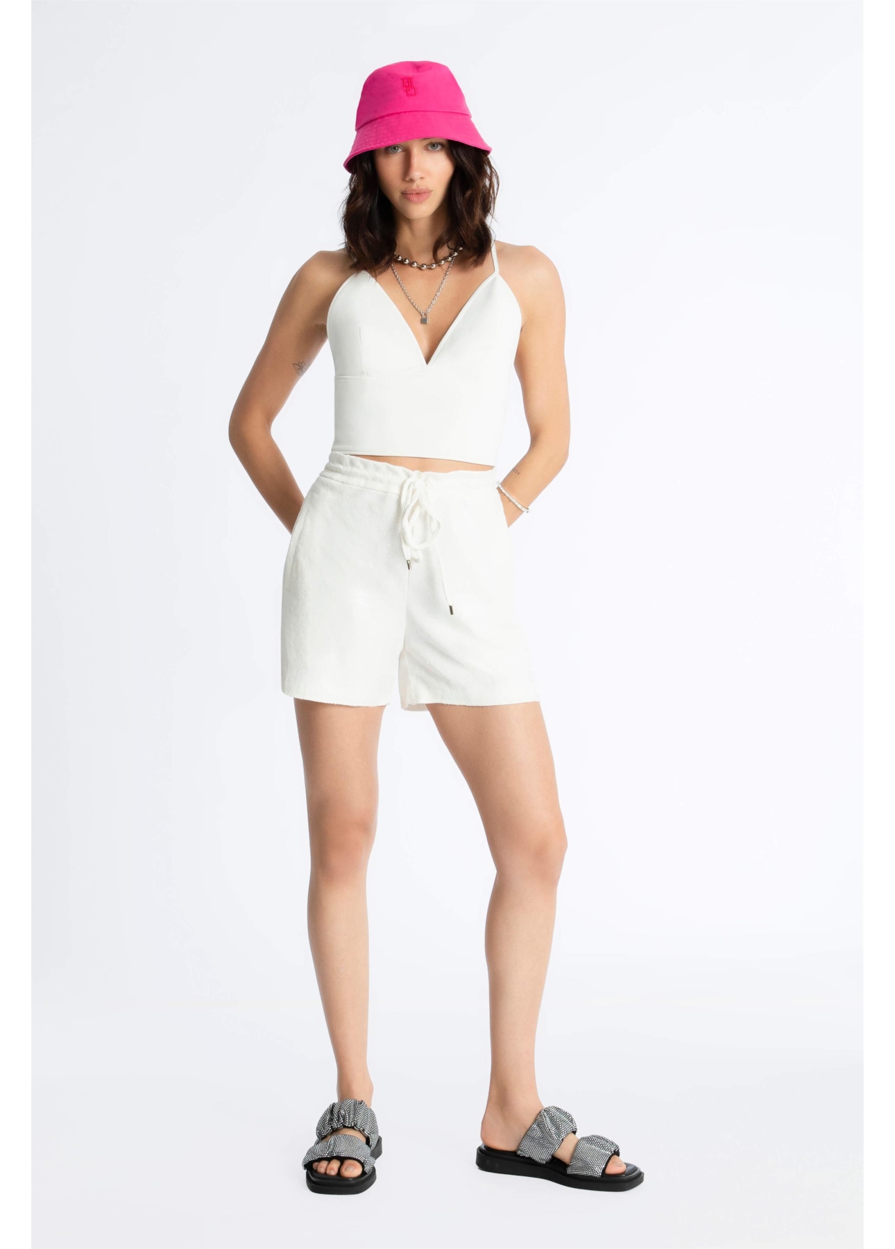 Bermuda Moletom Sport Off White