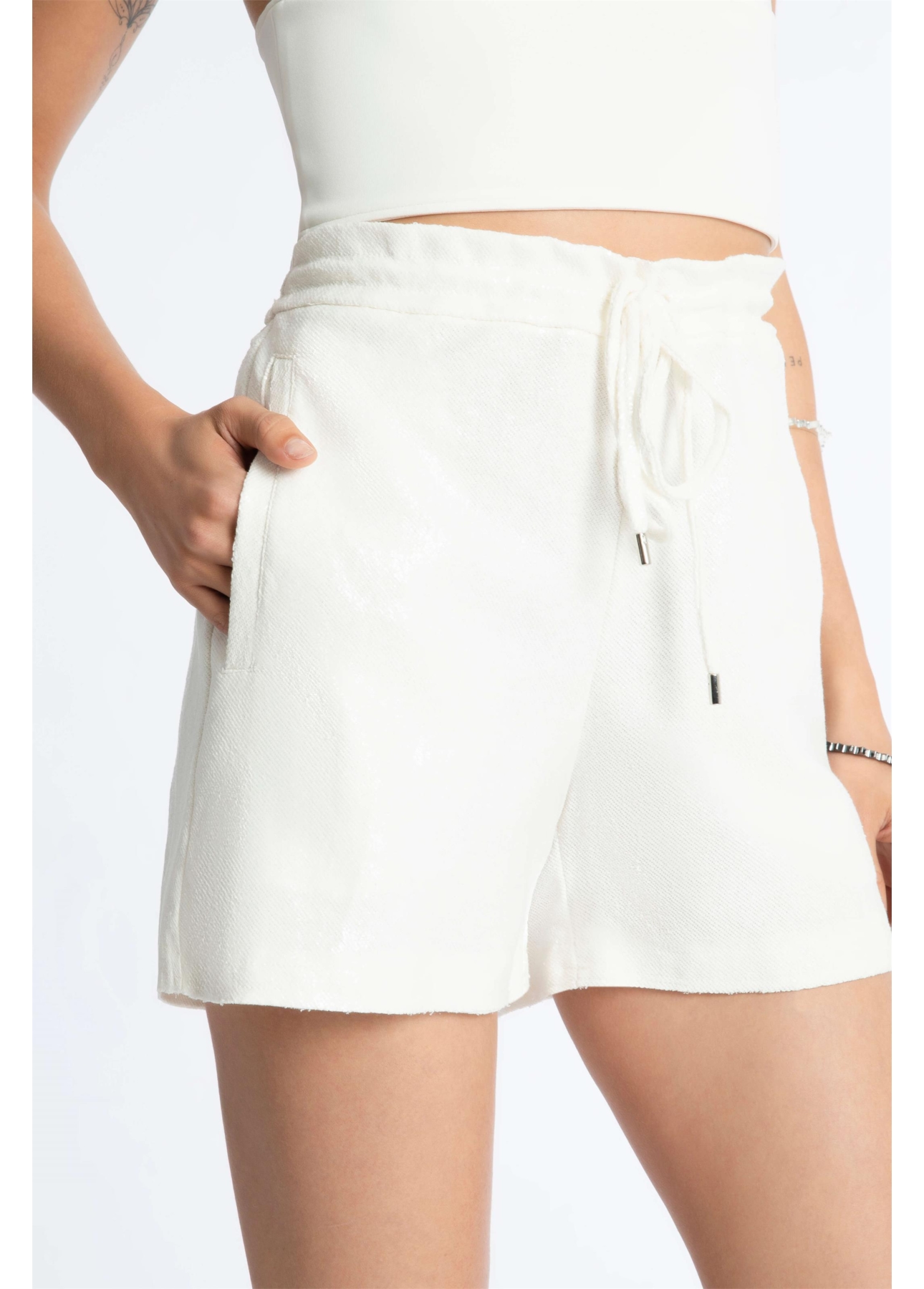 Bermuda Moletom Sport Off White