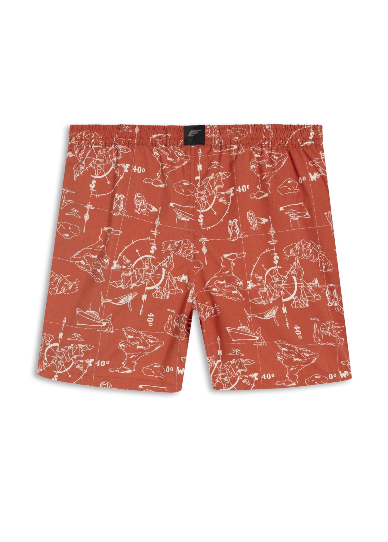 Bermuda Nylon Beach Trucker Maps Laranja
