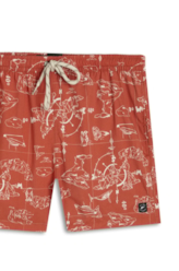 Bermuda Nylon Beach Trucker Maps Laranja