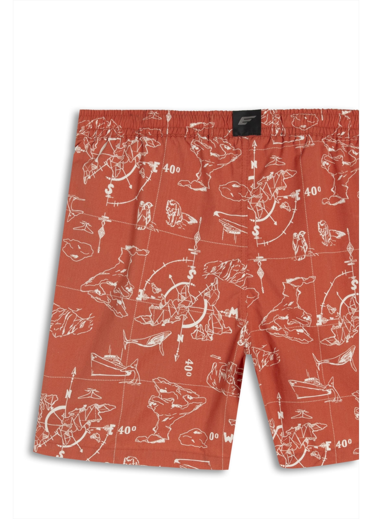 Bermuda Nylon Beach Trucker Maps Laranja