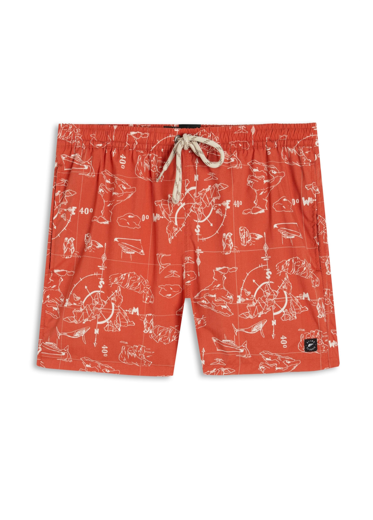 Bermuda Nylon Beach Trucker Maps Laranja