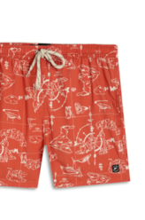 Bermuda Nylon Beach Trucker Maps Laranja