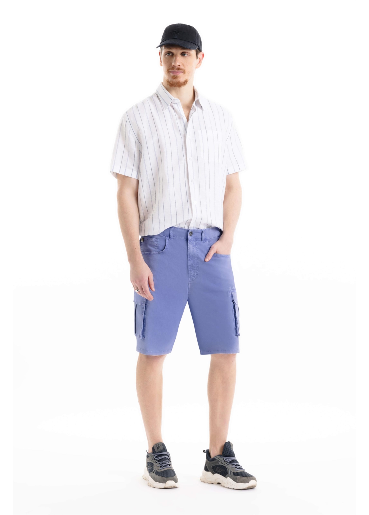Bermuda Sarja Rain Cargo Azul Jeans