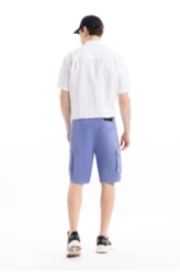 Bermuda Sarja Rain Cargo Azul Jeans