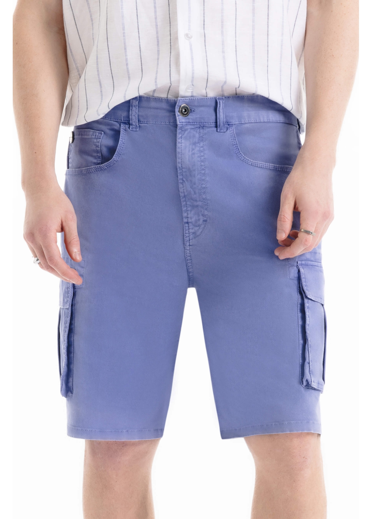Bermuda Sarja Rain Cargo Azul Jeans