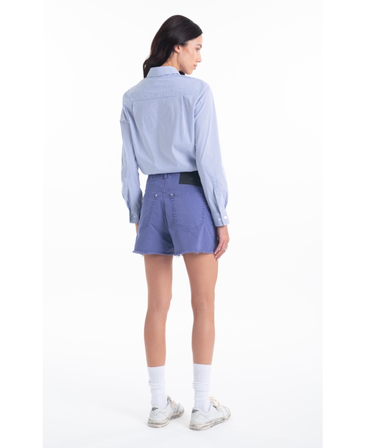 Bermuda Sarja Rain Evase Cargo Azul Jeans