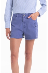 Bermuda Sarja Rain Evase Cargo Azul Jeans