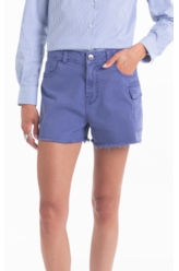 Bermuda Sarja Rain Evase Cargo Azul Jeans