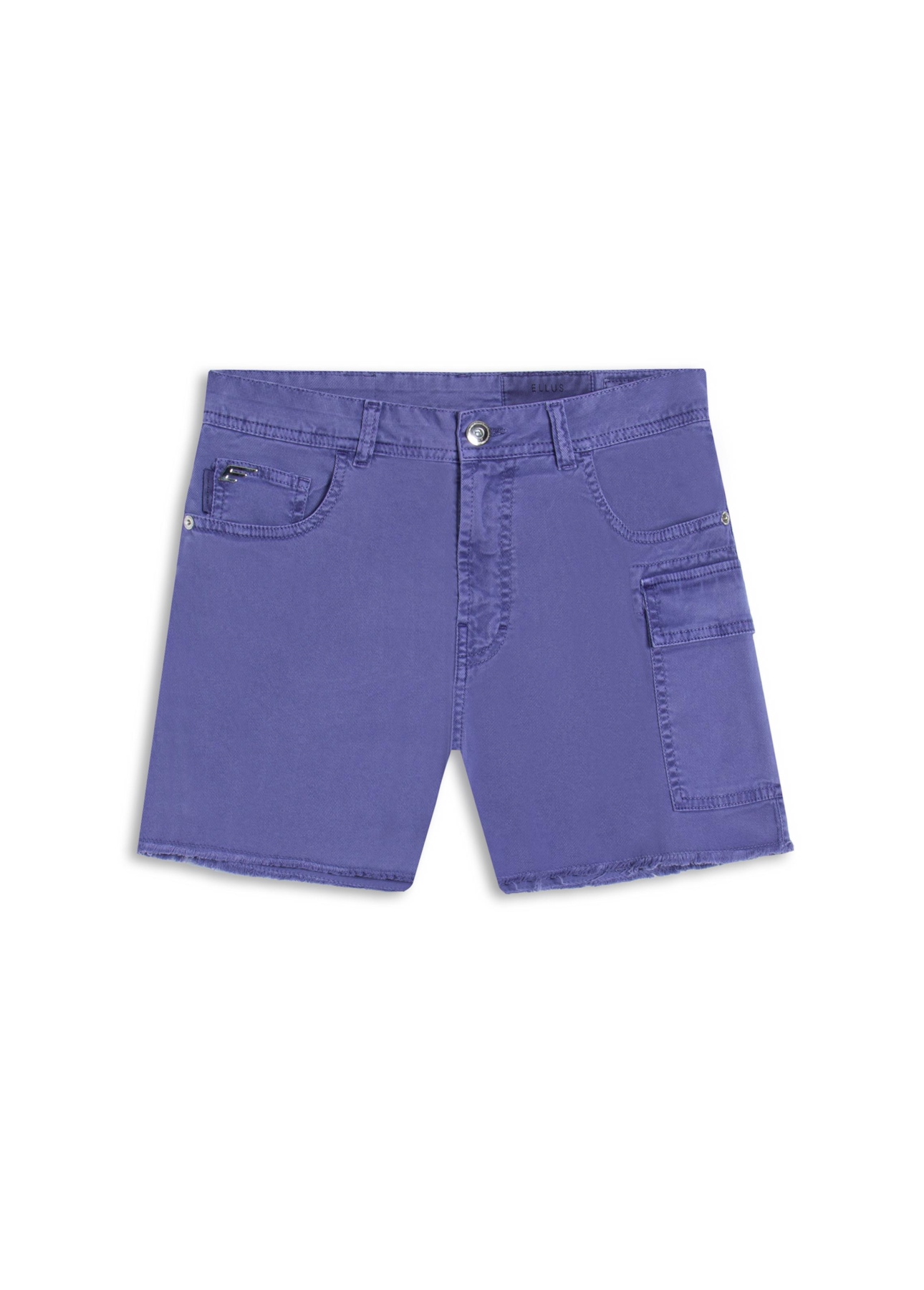 Bermuda Sarja Rain Evase Cargo Azul Jeans
