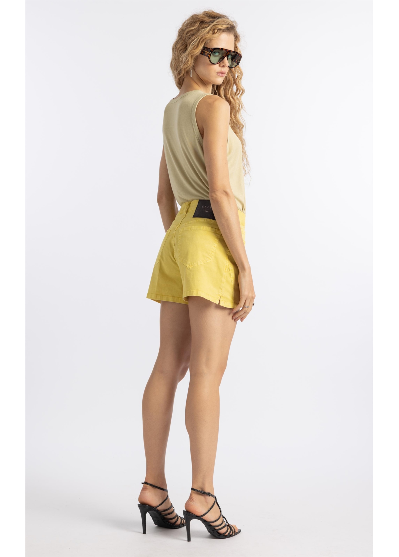 Bermuda Sarja Rain Evasê Motorcycle Amarelo