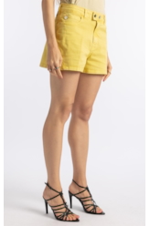 Bermuda Sarja Rain Evasê Motorcycle Amarelo