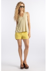 Bermuda Sarja Rain Evasê Motorcycle Amarelo