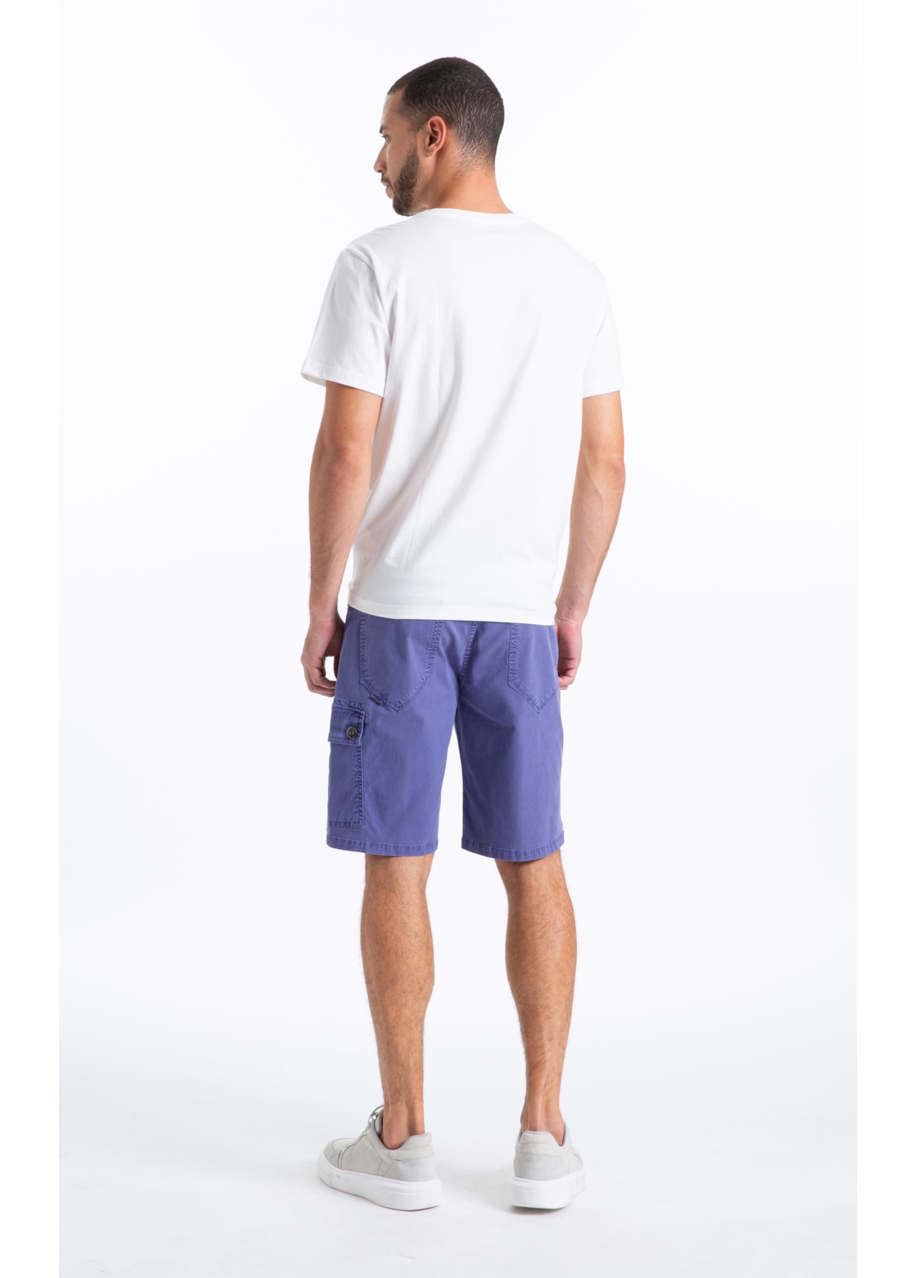 Bermuda Sarja Rain Long Cargo Azul Jeans
