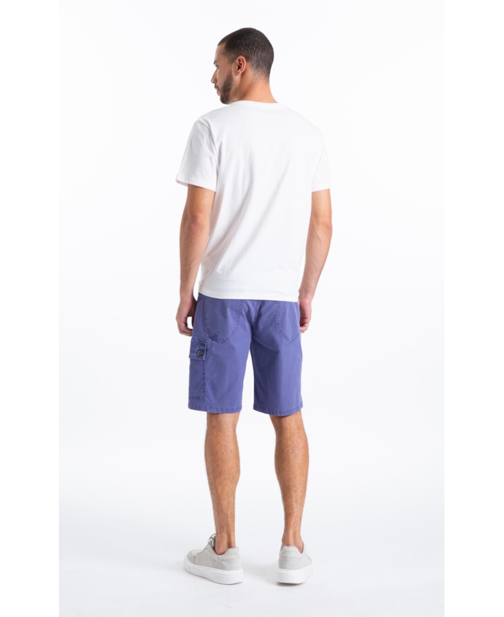 Bermuda Sarja Rain Long Cargo Azul Jeans