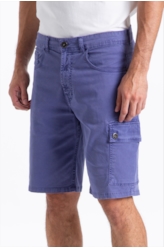 Bermuda Sarja Rain Long Cargo Azul Jeans