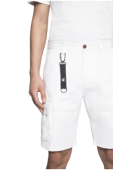 Bermuda Sarjado Parachute Cargo Branco