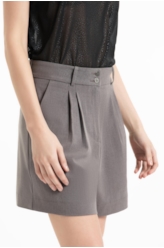 Bermuda Tailoring Pleats Cinza Medio