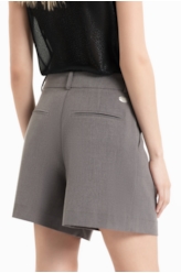 Bermuda Tailoring Pleats Cinza Medio