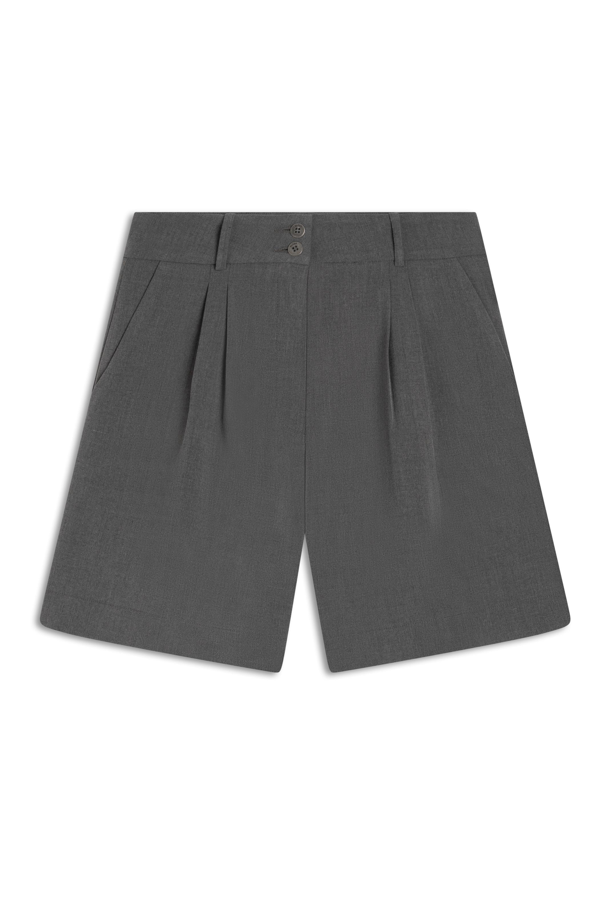 Bermuda Tailoring Pleats Cinza Medio