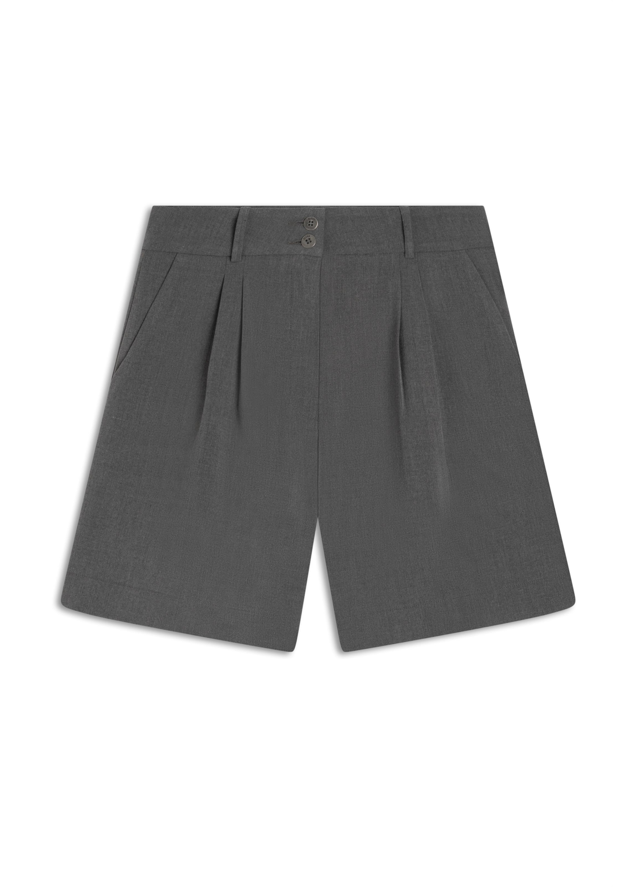 Bermuda Tailoring Pleats Cinza Medio