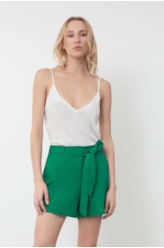 Bermuda Tega Evase Shorts Verde Bandeira