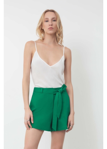 Bermuda Tega Evase Shorts Verde Bandeira