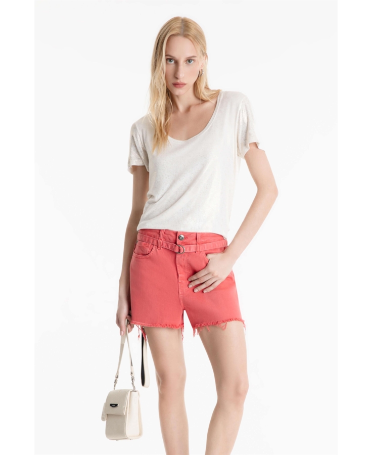 Bermuda Vintage Denim Color Evase Melancia