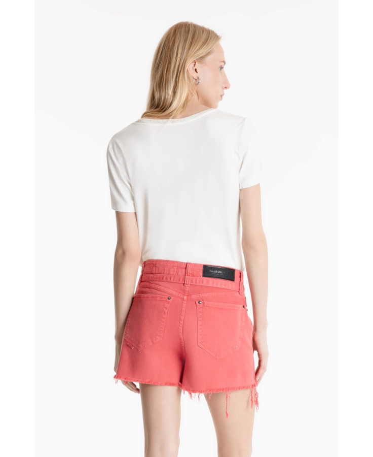 Bermuda Vintage Denim Color Evase Melancia