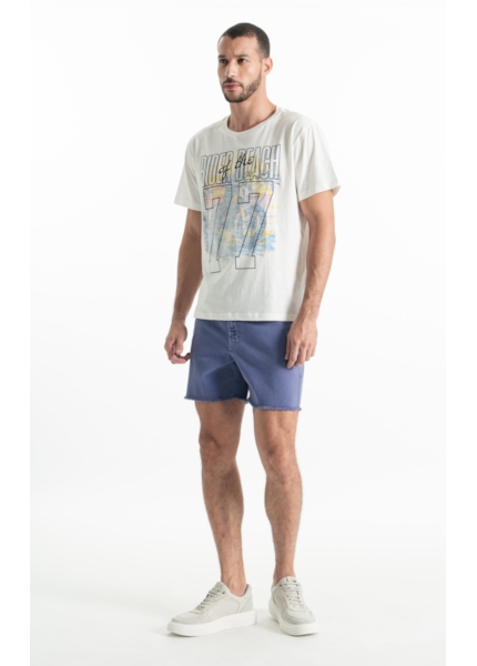 Bermuda Vintage Denim Color Hawaii 5 Pockets Azul Jeans