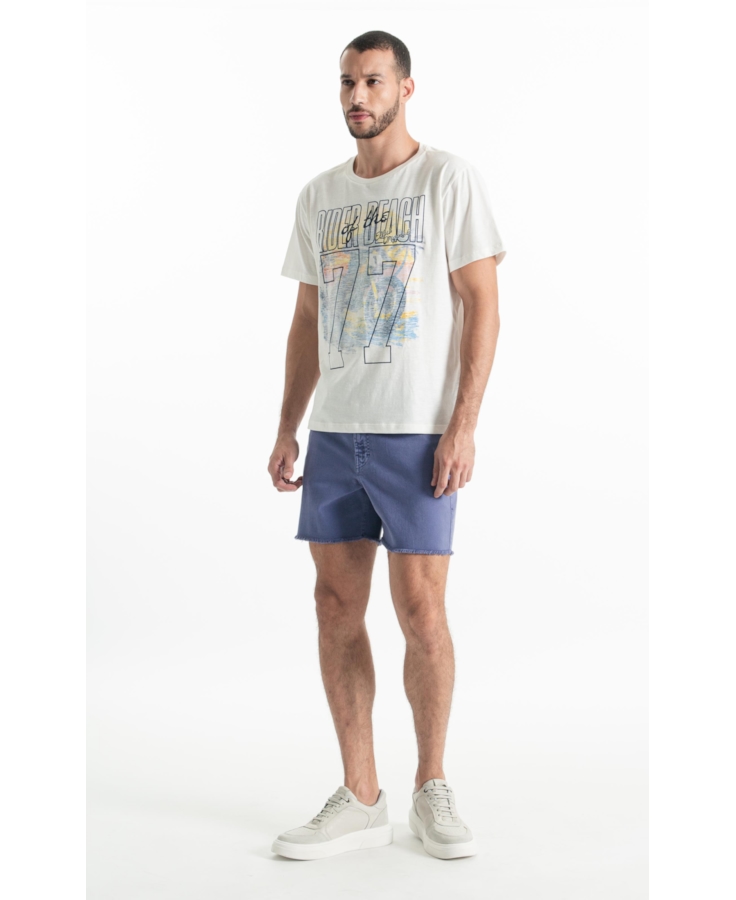 Bermuda Vintage Denim Color Hawaii 5 Pockets Azul Jeans