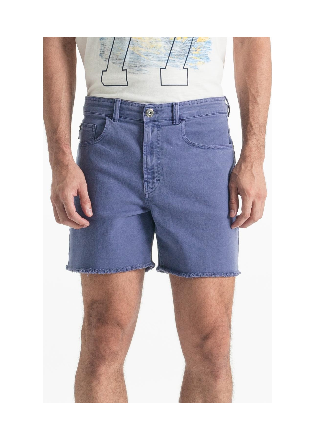 Bermuda Vintage Denim Color Hawaii 5 Pockets Azul Jeans