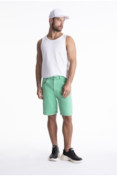 Bermuda Vintage Denim Color Rock Verde Maca