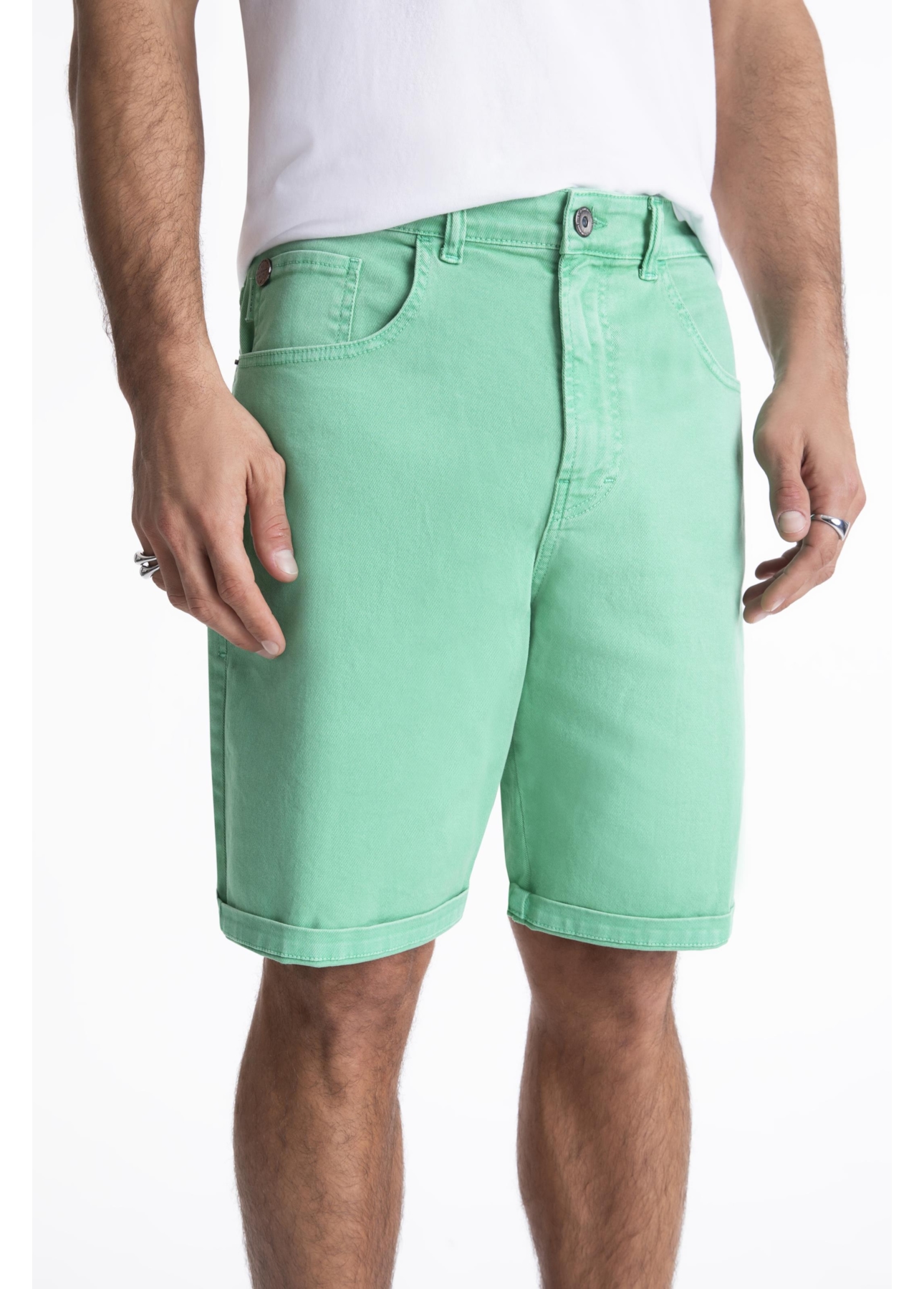 Bermuda Vintage Denim Color Rock Verde Maca