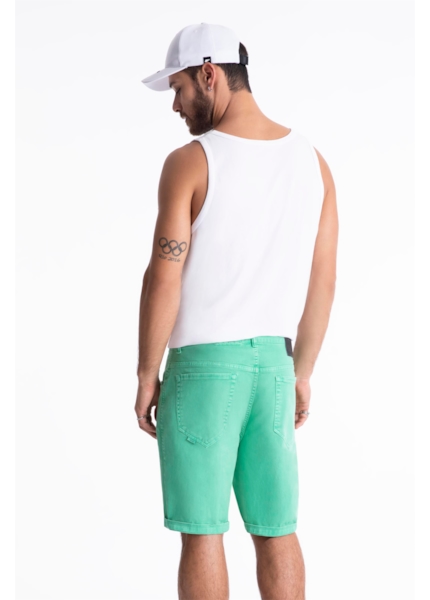 Bermuda Vintage Denim Color Rock Verde Maca