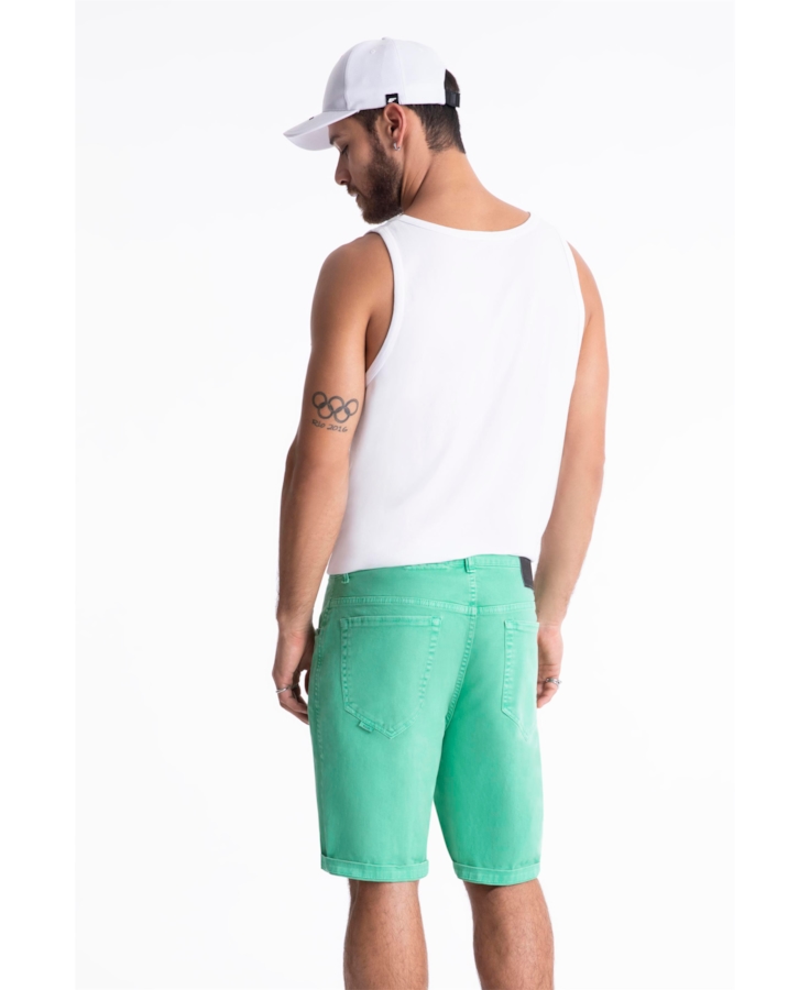 Bermuda Vintage Denim Color Rock Verde Maca