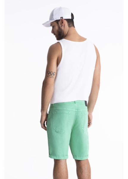 Bermuda Vintage Denim Color Rock Verde Maca