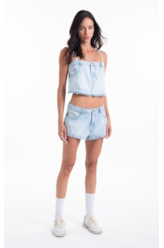 Bermuda Vintage Denim Ii Mini 5 Pockets Lav.Claro C/Rede+puidos