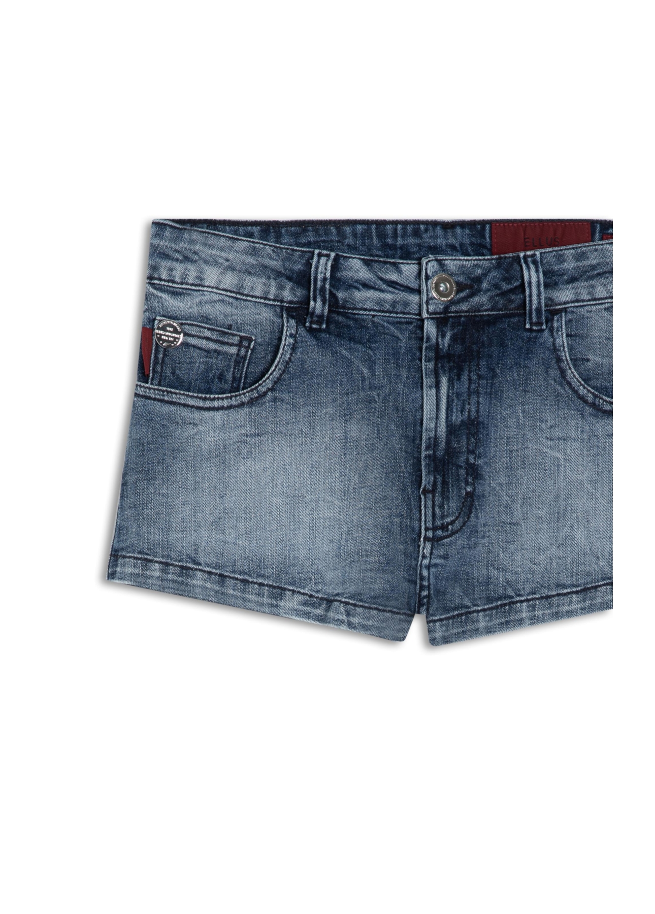 Bermuda Visco Indigo Elastic Mini 5 Pockets Lav.Medio C/ Sky e Rede
