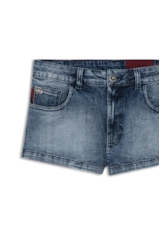 Bermuda Visco Indigo Elastic Mini 5 Pockets Lav.Medio C/ Sky e Rede