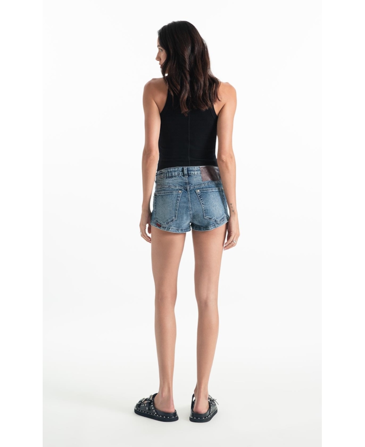 Bermuda Visco Indigo Elastic Mini 5 Pockets Lav.Medio C/ Sky e Rede