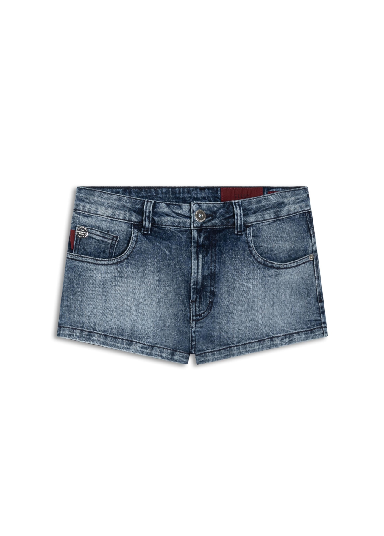 Bermuda Visco Indigo Elastic Mini 5 Pockets Lav.Medio C/ Sky e Rede