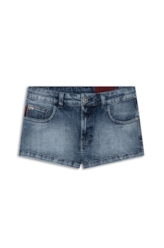 Bermuda Visco Indigo Elastic Mini 5 Pockets Lav.Medio C/ Sky e Rede
