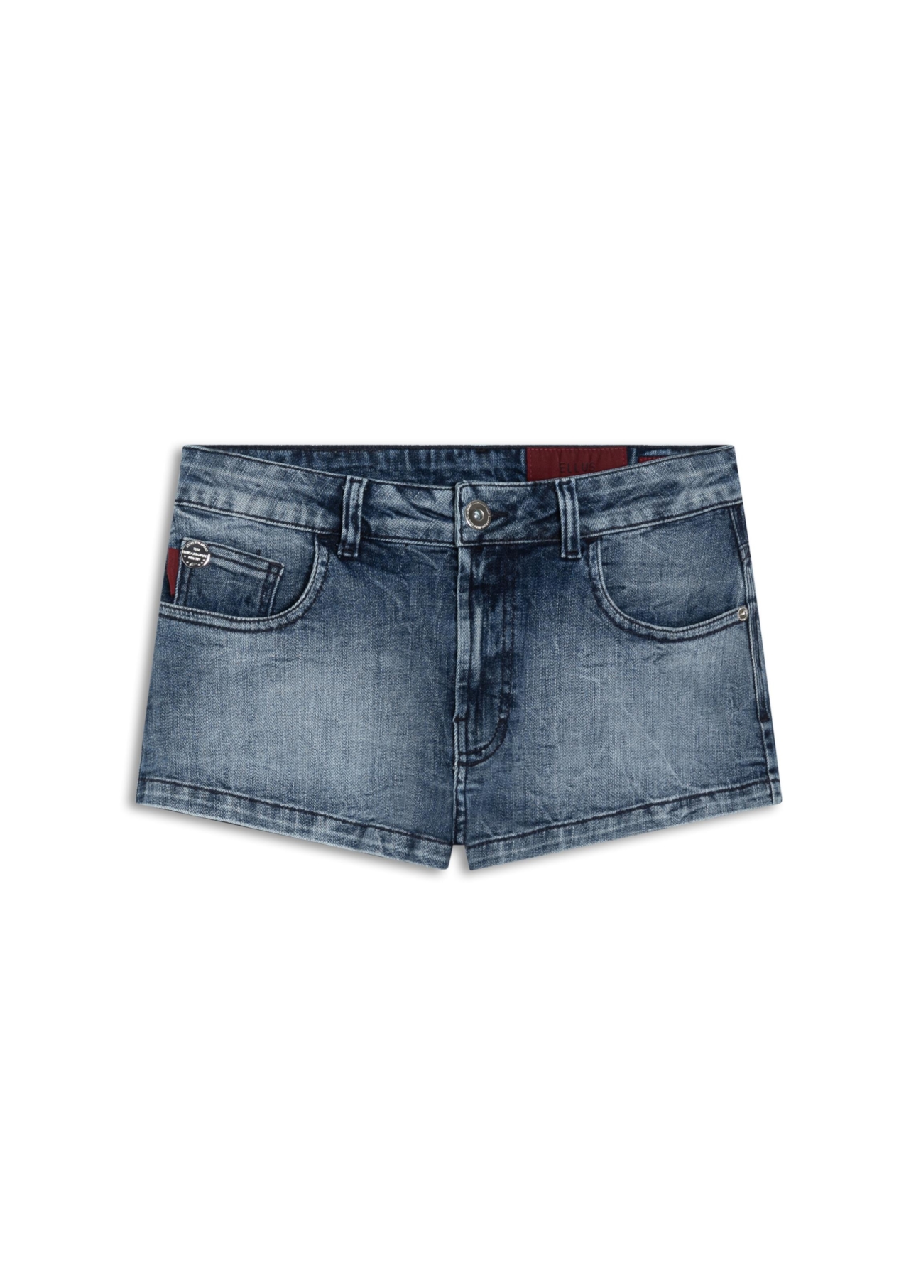 Bermuda Visco Indigo Elastic Mini 5 Pockets Lav.Medio C/ Sky e Rede