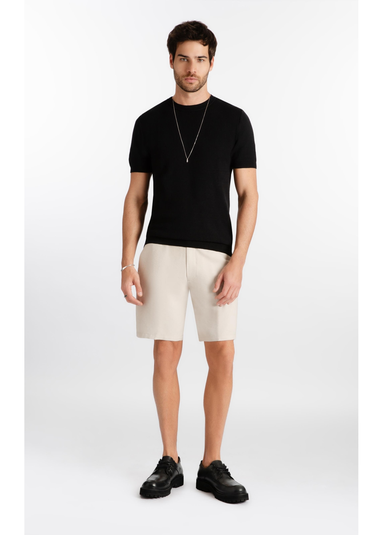 Bermuda Visco Twill Classic Areia