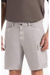 Bermuda White Denim Cargo Silver