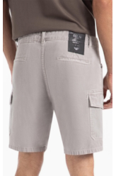 Bermuda White Denim Cargo Silver