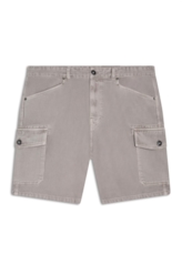 Bermuda White Denim Cargo Silver